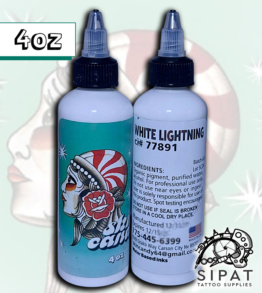 WHITE LIGHTNING 4oz Skin Candy White Tattoo Ink
