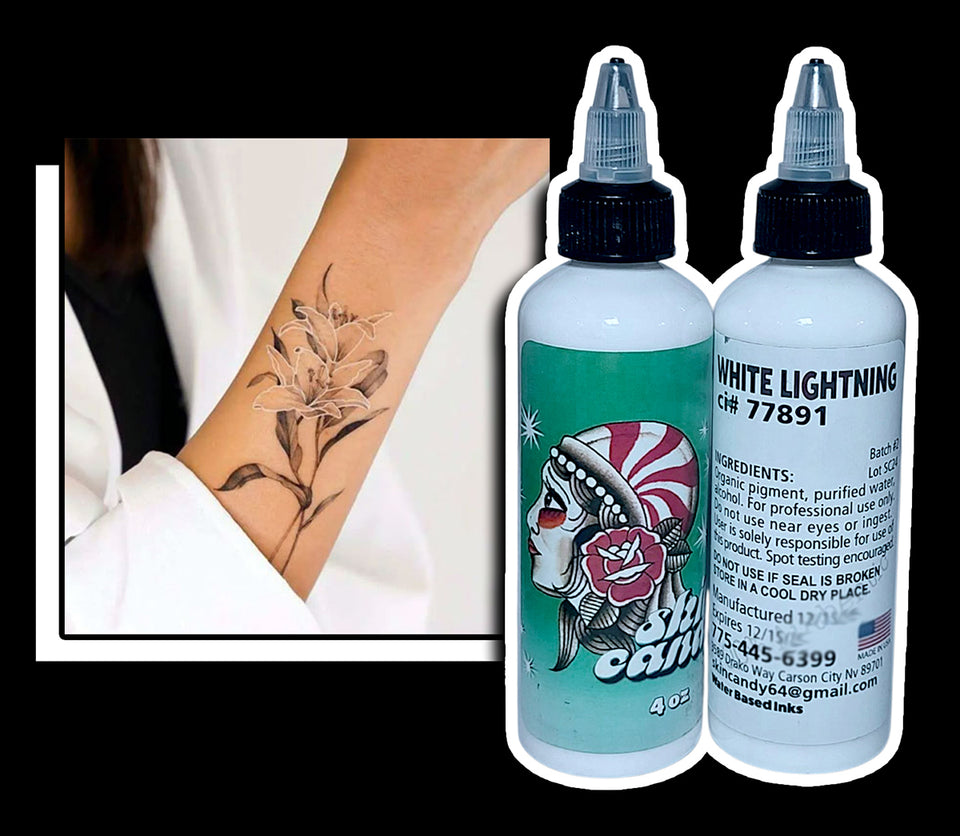 WHITE LIGHTNING 4oz Skin Candy White Tattoo Ink